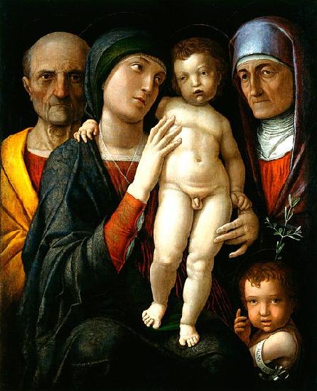 Andrea Mantegna Hl. Familie mit Hl oil painting image